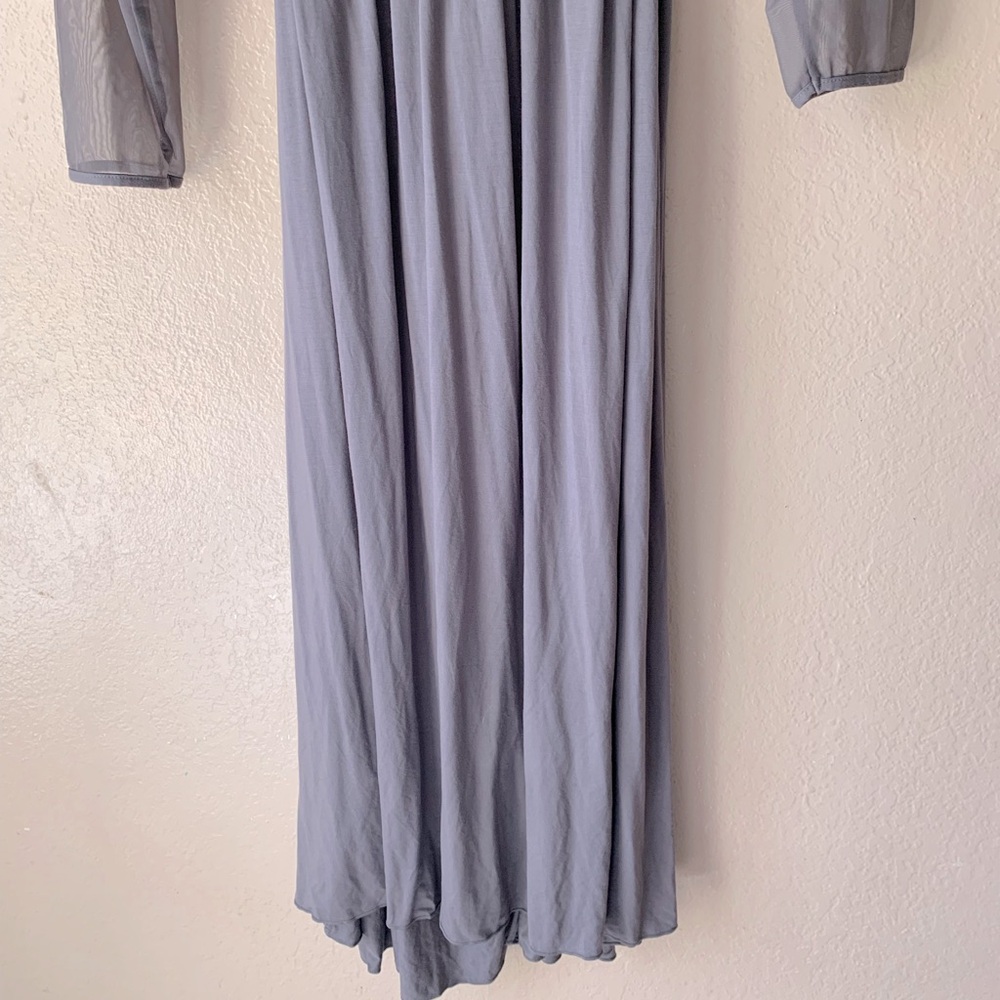 Amoureuse Mesh Sleeve Belted Gray Loungewear Long Robe Size 1X - Picture 5 of 8